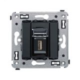 Avanti USB 2.0 розетка одинарная в стену, тип А-А, Черный квадрат 4402403 DKC