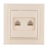 Розетка RJ-45 Минск двухместная СП бежевая ERK02-035-20 EKF