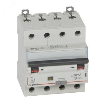 Выключатель автоматический дифференциального тока АВДТ DX3 4п 25А 30мА А 411236 Legrand