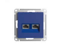 ATLASDESIGN РОЗЕТКА двойная компьютерная RJ45+RJ45, кат.5E, механизм, АКВАМАРИН ATN001185 Systeme Electric