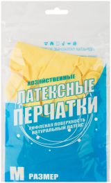Перчатки хозяйственные латексные, внутреннее напыление, размер M 12408 FIT