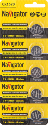 Батарейка NBT-CR1620-BP5 17465 Navigator Group