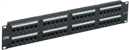 Патч-панель кат. 5е UTP 48 портов Dual IDC слайд лейбл 2U PP48-2UC5EU-D05L ITK
