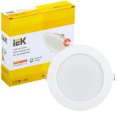 Светильник светодиодный ДВО 1613 белый круг 12Вт 3000К IP20 IEK LDVO0-1613-12-3000-K01 IEK