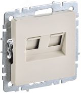 BRITE Розетка компьютерная двойная RJ45 кат.6 РК11-2-БрКр бежевый IEK BR-K20-2-K10 IEK