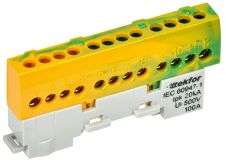 TEKFOR Шина PE земля изолированная на универсальном держателе 6х9-12-ЖЗ IEK TF-NN10-12-KL-K52 IEK