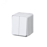 AtlasDesign Profi54 выключатель двухклавишный IP54 10 АХ, БЕЛЫЙ, Россия ATN540151 Systeme Electric