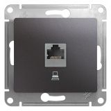 GLOSSA Розетка компьютерная RJ45 категория 5E графит GSL001381K Systeme Electric