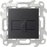 Розетка 2хRJ45 кат 5е UTP, графит 2450593-038 Simon