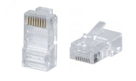 Коннектор RJ-45 под витую пару. категория 5e. универсальный (для одножильного и многожильного кабеля) для проводников с толщиной по изоляции до 1.05 мм 7009c Cabeus