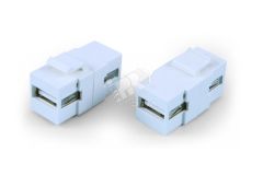 Вставка Keystone Jack проходной адаптер USB 2.0 A-тип ROHS белая 247122 Hyperline