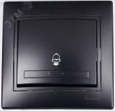 MIRA Кнопка звонка чёрный бархат со вставкой (10шт/120шт) 701-4242-103 Lezard
