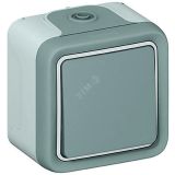 PLEXO Переключатель одноклавишный 10А наружный серый IP55 069711 Legrand