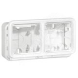 Коробка двухпостовая горизонтальная, цвет белый 070742 Legrand