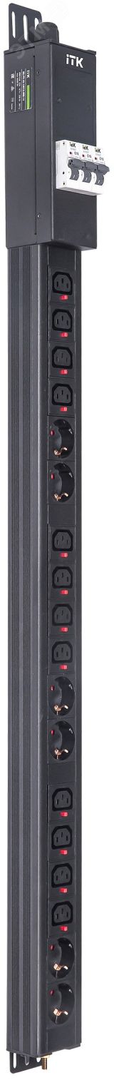 Блок распределения питания ITK BASE PDU PV1114 24U 3ф 16А 6SCHUKO 12C13 3м IEC60309 BS-PV-43-12C13-06D-14 ITK