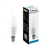 Лампа светодиодная LED 11вт Е14,дневной матовая свеча на ветру 25952 FERON