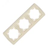 Маргарита Маргарита рамка трехместная горизонтальная  сл.кость (ivory) (еврослот) МР003Г-I UNIVersal
