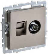 BRITE Розетка двойная TV+RJ45 кат.5E РТВ/РК12-БрШ шампань BR-AK20-1-K37 IEK