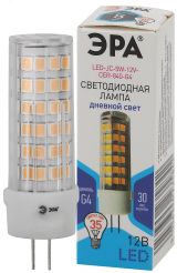 Лампочка светодиодная STD LED JC-5W-12V-CER-840-G4 G4 5Вт керамика капсула нейтральный белый свет Б0056750 ЭРА