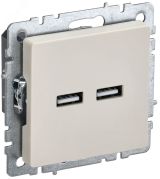 BRITE Розетка USB A+A 5В 3,1А РЮ10-1-БрКр бежевый BR-U21-D31-K10 IEK
