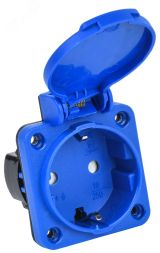 Розетка панельная РП15-3 2Р+РЕ 16А з/к з/ш с      крышкой IP44 синяя MAGNUM IEK
