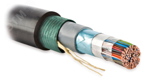Кабель витая пара. экранированная F/UTP. категория 3. 10 пар (24 AWG). одножильный (solid). бронированный. для внешней прокладки. PE. черный FUTP10-C3-S24-ARM-OUT-PE-BK 53889 Hyperline