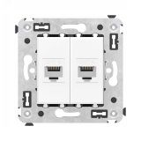 Avanti Компьютерная розетка RJ-45 без шторки в    стену, кат.6 двойная, Белое облако 4400694 DKC