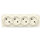 Розетка четырехместная серия IONICH, б/з, о/у, 16А, 220В, слоновая кость (ivory) 1451 UNIVersal