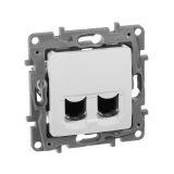 ETIKA Розетка компьютерная 2ХRJ45 категория 6 UTP белая 672254 Legrand/Daccord