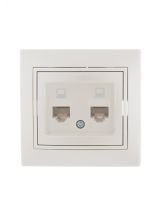 Мира Розетка RJ 45 х 2 жемчужно-белый 701-3030-141 Lezard