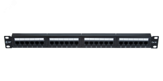Панель коммутационнная СегментЛАН Cat6 1U, 24 порта, UTP, RJ45, черная КА-00003608 СегментЭнерго