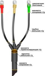 Муфта кабельная концевая 1ПКВ(Н)ТпНнг-LS-3х(35-50) с наконечниками болтовыми 22040102 Нева-Транс Комплект