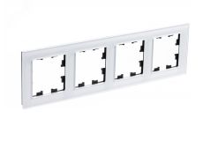Рамка четырехпостовая ATLASDESIGN NATURE, СТЕКЛО БЕЛЫЙ ATN320104 Systeme Electric