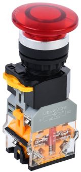 Кнопка D8-11MD ''Грибок'' d=22мм 1з+1р с подсвет. красная BBG30-11MD-3-12-K04 IEK