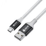 Кабель Micro USB, 1.5 м., AL белый-черный нейлон, быстрая зарядка 1000699112 Greenconnect