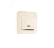 Lillium крем/крем выключатель  1 кл с подсв 70221 Makel