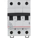 Выключатель автоматический трехполюсный RX3 4,5 кА C 40 А 419712 Daccord/Legrand