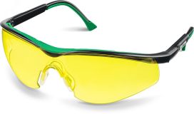 Защитные жёлтые очки BASIC стекло-моноблок с покрытием устойчивым к истиранию и запотеванию, открытого типа 110318 KRAFTOOL