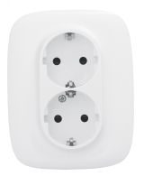 Valena ALLURE Розетка силовая двойная 2х2К+З 16А 250В с лицевой панелью со шторками безвинтовые зажимы белая 753726 Legrand