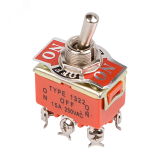 Тумблер 250V 15А (6c) ON-OFF-ON двухполюсный (KN-203) (в упак. 1шт.), REXANT 06-0328-B REXANT