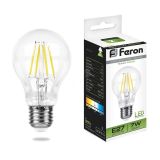 Лампа светодиодная LED 7вт Е27 белый FILAMENT 25570 FERON