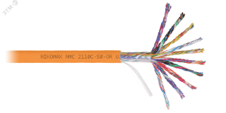 Кабель U/UTP 50 пар, Кат.5 (Класс D), 100МГц, одножильный, BC (чистая медь), 24AWG (0,50мм), полимерный материал нг(А)-HF, внутренний, оранжевый 500м ЭКО63799 NIKOMAX
