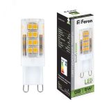Лампа светодиодная LED 5вт 230в G9 белый капсульная 25770 FERON