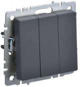BRITE Выключатель трехклавишный 10А ВС10-3-0-БрГ графит BR-V30-0-10-K53 IEK