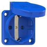 Розетка встраиваемая 16А/250V/2P+E/IP54 50x50 подключение сзади синяя безвинтовые клеммы 00-00002587 PCE