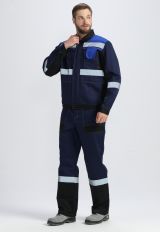 Костюм Виват-1 Премиум IMP (тк.Смесовая,240) брюки, т.синий/черный/васильковый, 44-46 158-164 87489145002 Факел
