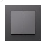 ATLASDESIGN 2-клавишный ВЫКЛЮЧАТЕЛЬ, сх.5, 10АХ, в сборе, БАЗАЛЬТ ATN001452 Systeme Electric