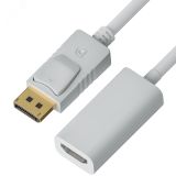 Переходник Active DisplayPort 20M v1.2 на HDMI 19F v1.4, 0.10 м., белый 1000588901 Greenconnect