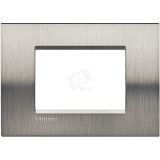 LivingLight Рамка прямоугольная 3 поста Фактурная сталь LNA4803ACS BTicino