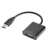 Конвертер-переходник USB 3.0 AM на VGA 15F, черный 1000699029 Greenconnect
